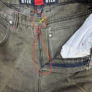 DTEK Jeans Mens Denim Fabric‎ Project Upcycle AS IS see notes BROKEN zip